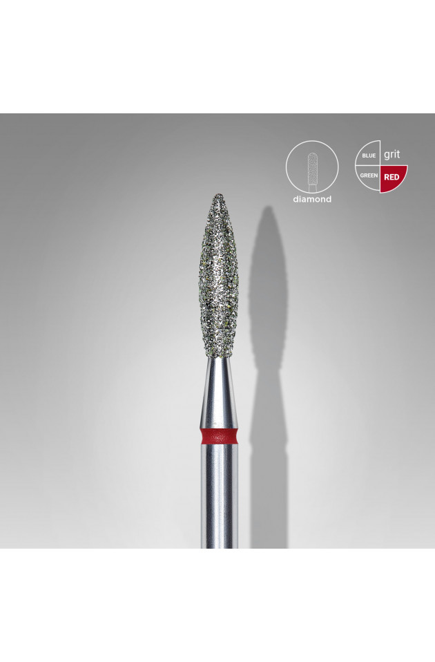 Fresa diamantada tipo llama roja...