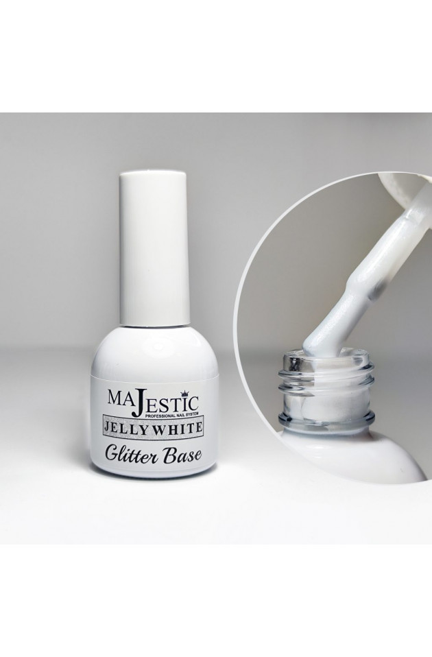 SOAK OFF BASE JELLY WHITE GLITTER 15ML